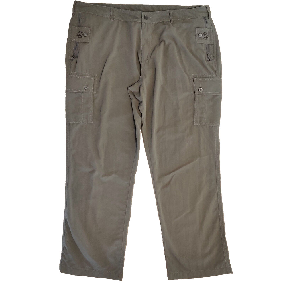 Clothing Arts Mens P^Cubed Pickpocket Proof Travel Pants 42x31 Olive Adjustable